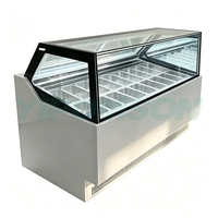 Glazen groente- en fruitdisplay, taart- en ijsvriezer, rechtopstaande koeler met digitale temperatuurregeling en temperatuuralarm voor cafetaria's