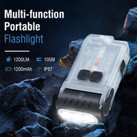 Lampe torche LED V15 à clipser sur clé, puissante, 1200lm, rechargeable, étanche IP67, avec aimant et rotation à 80°
