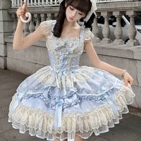 Robe Lolita Moonlight Mirror JSK élégante et douce pour adulte, en polyester, style princesse, accessoires de cosplay, costume de personnage, vente en gros