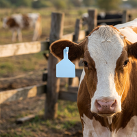 Étiquette d'oreille pour animaux en TPU marquée au laser, anti-effraction, pour l'identification visuelle du bétail