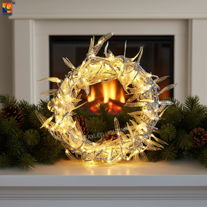 Suministros para Fiestas Temáticas de Festivales, Decoraciones Navideñas, Guirnalda de Ratán con Purpurina LED, Decoración para el Hogar, Motivo de Luces de Hadas - Product Image 2