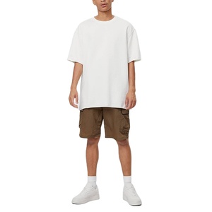 ขายส่งผู้ชายที่กำหนดเองสีขาวเสื้อยืดกางเกงขาสั้นไนลอนฤดูร้อนชุดคู่ - Product Image 1