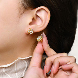 Bông tai đồ trang sức mỹ D màu vvs moissanite đá quý bông tai vòng ngọc trai nước ngọt 925 Sterling Bạc Quà Tặng Chất lượng cao - Product Image 6