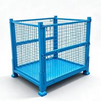 Conteneurs en treillis métallique robustes pliables, empilables, cage de stockage sur palette, 1000 kg, pour la logistique d'entrepôt