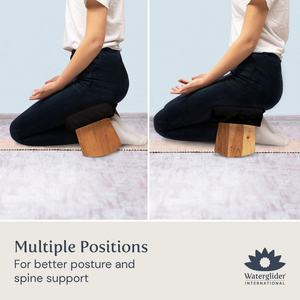 Banc de méditation pliable moderne en bois d'acacia durable - Genouillère et position assise en croix, large, haut, robuste, solide et stable - Product Image 5