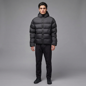 Chaqueta Acolchada de Lona de Algodón para Hombre con Cuello Alto y Logotipo Personalizado 2026, Transpirable, de Secado Rápido, Estilo Urbano, para Invierno, OEM - Product Image 1