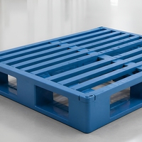 Palette en plastique bleue PP Polyéthylène pour entrepôt, supermarché, usine, taille personnalisée, design anti-collision à grille