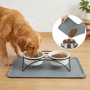 Silicone Pet Bowls Mat Non Slip Pet Food Mat for Dog Cat Foldable Pet Feeding Mat Waterproof <b>Placemat</b> for Indoor Outdoor Travel - Product Image 1