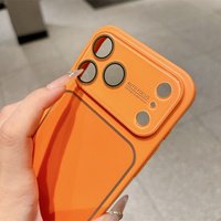 Funda de teléfono con marco de cristal mate original para iPhone 17 16 15 14 Pro Max, cubierta trasera cuadrada esmerilada a prueba de golpes con lente.