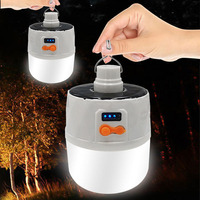 Bouton de commutation d'alimentation solaire rechargeable par USB Super lumineux Gradation Portable Camping Suspension d'urgence Ampoule LED