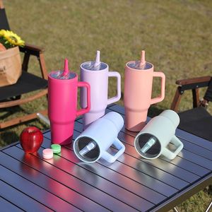 Double Wall Insulated <b>Car</b> H5.0 Handle Tumbler 40oz <b>Mug</b> Lid Straw Anti-Slip ODM OEM Custom Brand - Product Image 2