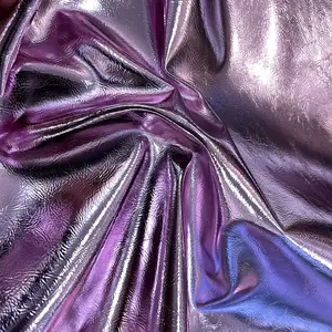 Fashion Rainbow Dazzle Color Iridescent Faux PU Leather Fabric For Accessories Jewel Box Handbag