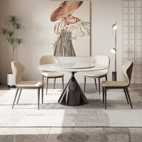 Table à manger ronde en ardoise, design classique