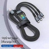 Câble USB Type-C 3-en-1 Super Rapide 100W avec Blindage Tressé et Gaine en PVC pour Téléphones Android