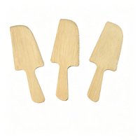 Couteau à gâteau en bambou écologique - Spatule à tarte en bois dentelée, coupe-pain pour fête d'anniversaire, logo personnalisé, vente en gros