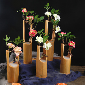 Tube <span class=keywords><strong>de</strong></span> décoration pour sashimi en bambou premium avec effet <span class=keywords><strong>de</strong></span> glace sèche, support floral style zen pour restaurant <span class=keywords><strong>de</strong></span> sushi et <span class=keywords><strong>plateau</strong></span> d'hôtel - Product Image 1
