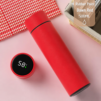 Bouteille d'eau intelligente en acier inoxydable 316, motif dessin animé, 500 ml, avec affichage LED tactile de la température, tasse isotherme avec couvercle, cadeau pour l'extérieur