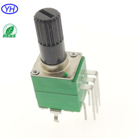 Échantillons gratuits bonne qualité linéaire 10k 50k 100k film de carbone 5 broches 9mm arbre en plastique potentiomètre rotatif vertical avec interrupteur