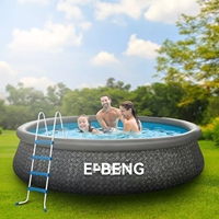 Echelle de piscine en métal à 4 marches Accessoire en acier résistant aux intempéries pour piscine extérieure hors sol