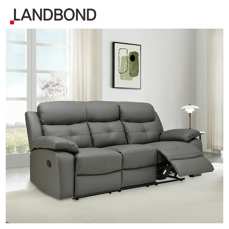 Modern Style 3 Seaters Manual Recliner Sofa Living Room Fabric Reclining Theater Classic Sofa Sets Furniture