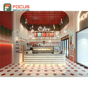 Étagère de présentation de produits de café haute en bois à lattes, pour condiments et produits de torréfaction - Product Image 6