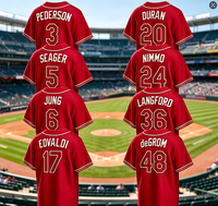 Maillot de baseball personnalisé pour homme 2026 City Connect Stadium Jersey – 5 SEAGER, 48 DeGROM, 3 PEDERSON – Tenue de sport brodée