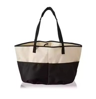 Sacs fourre-tout en toile réutilisables, faits main, bicolores, blanc et noir, taille standard, mignons, personnalisables, naturels et abordables