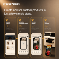 PodNEX A3 DX7 Printer Flatbed All-In-One Otomatis Baru dengan Tinta UV CMYK untuk Transfer Panas, 2400 DPI, Kontrol Android, Fleksibel untuk Ponsel/AirPods