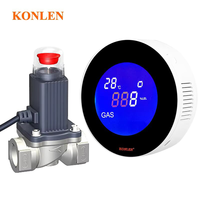 KONLEN Détecteur de fuite de gaz Wi-Fi ABS Electrovanne de propane à usage domestique Automatique GPL Méthane Propane Butane Fuite de gaz de cuisine