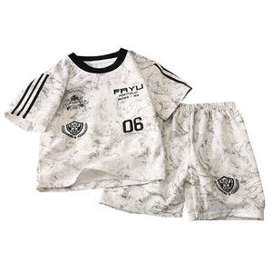 Ensemble <span class=keywords><strong>de</strong></span> <span class=keywords><strong>sport</strong></span> tendance pour garçons : Nouveauté été, vêtements pour enfants d'âge moyen, shorts et t-shirt à manches courtes - Product Image 5