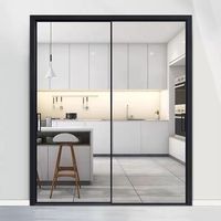 Puertas de Entrada para Casas, Puertas Interiores Corredizas, Pórtico de Acero, Puerta de Aluminio, Puerta de Vidrio sin Rieles, Acero Inoxidable