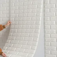Vente chaude Fourniture d'usine Prix bas Rouleau de longue taille Emballage 3d Papier peint brique auto-adhésif pour mur