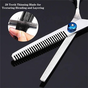 Juego de tijeras profesionales para cortar el pelo 9 en 1, Kit mejorado de tijeras de descargar, pinzas para maquinilla de afeitar, capa, BILLETERA, peluquería y barbería - Product Image 3