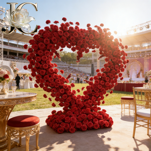 Arreglo Floral en Forma de Corazón con Rosas Artificiales de Seda <span class=keywords><strong>para</strong></span> Fondo de Boda, Decoración Romántica <span class=keywords><strong>para</strong></span> Pedida de Mano - Product Image 1