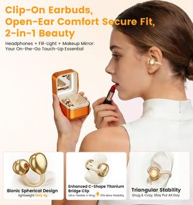 Audífonos Deportivos Inalámbricos M161 OWS con Clip para la Oreja, Estuche de Carga 2 en <span class=keywords><strong>1</strong></span>, Espejo de Maquillaje Integrado y Luz de Relleno, Audífonos Bluetooth para Mujer - Product Image 2