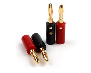 4mm Black red Gold plated Insulated Terminal Speaker Terminal Spring Amount Amplifier Banana plug jack banana connector