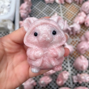 Vente en gros d'animaux en <span class=keywords><strong>opale</strong></span> rose naturelle (souris, chien, cochon), cristaux <span class=keywords><strong>de</strong></span> guérison en quartz, objets artisanaux pour la décoration - Product Image 1