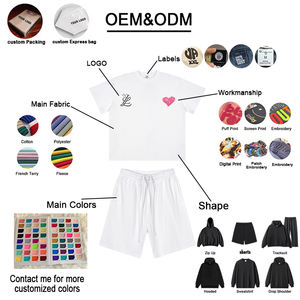 Setelan Olahraga Berkualitas Tinggi Custom Tracksuit 2 Potong Bordir Logo Custom Celana Pendek Olahraga untuk Pria - Product Image 4