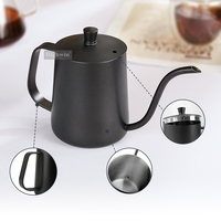 HIGHWIN 350ml 600ml Verser sur la bouilloire à col de cygne Bouilloire à café goutte à goutte à main longue et étroite