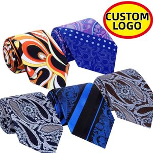 男性用OEM/ODM 100% シルククラシックネクタイ手作り織りジャカードネクタイペイズリーパターン中国工場卸売/カスタマイズ可能 - Product Image 1