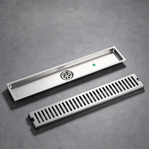 Drain de sol linéaire de <span class=keywords><strong>douche</strong></span> d'hôtel centrale rectangulaire en acier inoxydable 304 argenté brossé commercial - Product Image 2
