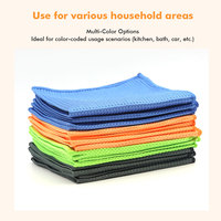 Paquet de 12/24/36 serviettes de cuisine en microfibre chiffon gaufré tissage séchage rapide de la vaisselle comptoir essuyage évier nettoyage usage domestique