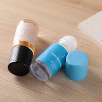 Flacon à bille en verre transparent de 30 ml et 50 ml avec bille en plastique pour l'emballage d'huiles corporelles et d'extraits de plantes, destiné aux soins de santé et à l'aromathérapie