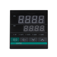 Controlador de Temperatura Digital PID CH102 100-240VAC con Pantalla LED Dual, Entrada K/E/PT100, Relé de Estado Sólido, Salida Dual Industrial