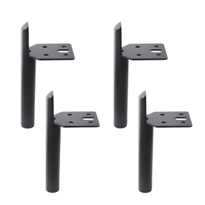 Ensemble de 4 pieds de meubles en métal, pieds de table basse, de bureau, de canapé, robustes, pieds droits de remplacement avec protection en caoutchouc <span class=keywords><strong>pour</strong></span> le sol - Product Image 2