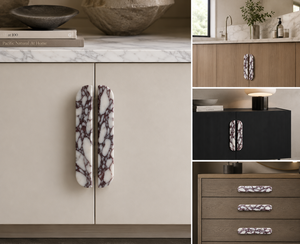Tirador de Lujo para Puerta de Gabinete y Cajón, de Mármol Calacatta <span class=keywords><strong>Viola</strong></span>, Hecho a Mano, con Corte CNC de Precisión, para Villa - Product Image 2