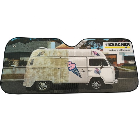 foldable printing car front windshield sunshade with suction