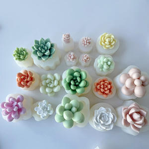 Moules en silicone <span class=keywords><strong>pour</strong></span> bougies en forme de succulentes stéréoscopiques 3D, moules <span class=keywords><strong>pour</strong></span> succulentes en gypse d'aromathérapie bricolage, moules <span class=keywords><strong>pour</strong></span> plantes en pot faits à la main - Product Image 3