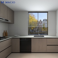 Ensembles complets de meubles de cuisine en marbre minimaliste Macio, prêts à assembler, personnalisation complète pour la maison, meubles de villa