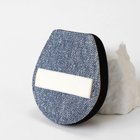 Pinkz Marque privée Éponge de maquillage en denim longue durée Éponge de beauté Fond de teint Mélangeur Forme personnalisée Bouffée à coussin d'air